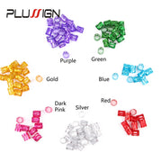 Adjustable Hair Cuff Braids 50Pcs 100Pcs Pink Red Green Blue Purple Silver Gold Dreadlock Rings Hair Beads For Braids For Girls