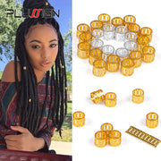 Adjustable Hair Cuff Braids 50Pcs 100Pcs Pink Red Green Blue Purple Silver Gold Dreadlock Rings Hair Beads For Braids For Girls