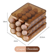 1/2/3 Layer Automatic Rolling Egg Storage Box Stackable Kitchen Refrigerator Crispy Egg Storage Box Drawer Style Super Great