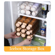 1/2/3 Layer Automatic Rolling Egg Storage Box Stackable Kitchen Refrigerator Crispy Egg Storage Box Drawer Style Super Great