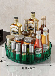 360 Rotating Seasoning Storage Tray Multifunction Pantry Cabinet Turntable For Cosmetics Bathroom Storage Box Kitchen Organizer