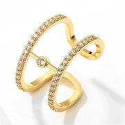 RAKOL Exaggerate Cutout Big Circle Zirconia Rings for Women INS Fashion Geometric Round Open Ring Evening Party Jewelry