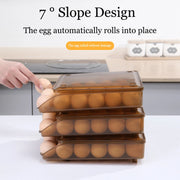 1/2/3 Layer Automatic Rolling Egg Storage Box Stackable Kitchen Refrigerator Crispy Egg Storage Box Drawer Style Super Great