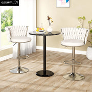 Modern ivory white velvet bar stool set, can rotate counter height bar height adjustable counter height kitchen bar chair Cushio