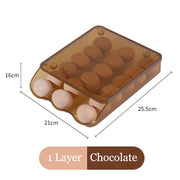 1/2/3 Layer Automatic Rolling Egg Storage Box Stackable Kitchen Refrigerator Crispy Egg Storage Box Drawer Style Super Great
