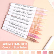 Automatic Ink Control Acrylic Paint Markers, 9 pcs Brush Tip Acrylic Paint Pens set with 7 professional color series