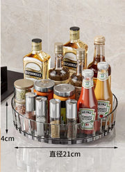 360 Rotating Seasoning Storage Tray Multifunction Pantry Cabinet Turntable For Cosmetics Bathroom Storage Box Kitchen Organizer