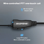 Baofeng Walkie Talkie Headset Mic K-Plug Wired Two Way Ham Radio Earphone EarHook Headphone For BF888S UV5R Walkie Talkie
