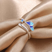 925 Sterling Silver Blue Enamel Branch Rings For Women Accessories Wholesale Luxury Designer Jewelry  GaaBou