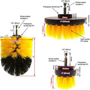 3pcs Electric Drill Brush Cleaner Scrubbing Brushes for Bathroom Surface Grout Tile Tub Shower Kitchen Auto Care Cleaning Tools