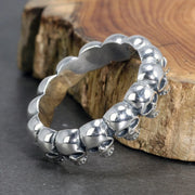 Huitan Men and Women Skull Rings Retro Anti Silver Color Gothic Skull Head Finger Rings Couple Accessories Punk Hip-hip Jewelry