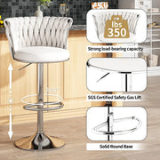 Modern ivory white velvet bar stool set, can rotate counter height bar height adjustable counter height kitchen bar chair Cushio