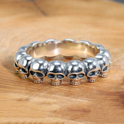 Huitan Men and Women Skull Rings Retro Anti Silver Color Gothic Skull Head Finger Rings Couple Accessories Punk Hip-hip Jewelry
