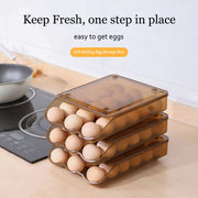 1/2/3 Layer Automatic Rolling Egg Storage Box Stackable Kitchen Refrigerator Crispy Egg Storage Box Drawer Style Super Great