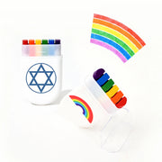 2Pcs/3Pcs Rainbow Crayon Paint Rainbow Birthday Party Colourful Theme Party Accessories Party Family Costume Gift Pocket Size