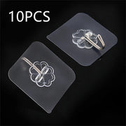 10 Transparent Wall Hooks Hangers Self Adhesive Door Wall Hangers Hooks Suction Heavy Load Rack For Kitchen Bathroom Accessories