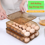 1/2/3 Layer Automatic Rolling Egg Storage Box Stackable Kitchen Refrigerator Crispy Egg Storage Box Drawer Style Super Great