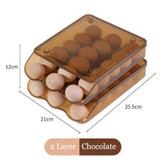 1/2/3 Layer Automatic Rolling Egg Storage Box Stackable Kitchen Refrigerator Crispy Egg Storage Box Drawer Style Super Great