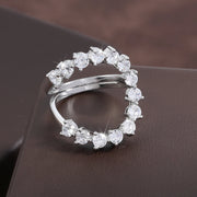 RAKOL Exaggerate Cutout Big Circle Zirconia Rings for Women INS Fashion Geometric Round Open Ring Evening Party Jewelry