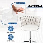 Modern ivory white velvet bar stool set, can rotate counter height bar height adjustable counter height kitchen bar chair Cushio