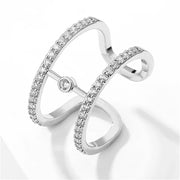 RAKOL Exaggerate Cutout Big Circle Zirconia Rings for Women INS Fashion Geometric Round Open Ring Evening Party Jewelry
