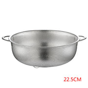 All Purpose Stainless Steel Fine Mesh Strainer Net Baskets with Handles Resting Base Colander Set Kitchen Supplies