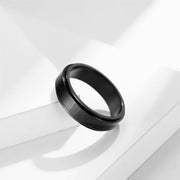 Simple Stainless Steel Spinning Rotating Mood Ring for Men Women Black White Anxiety Fidget Spinner Rings Anti Stress Jewelry