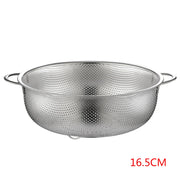 All Purpose Stainless Steel Fine Mesh Strainer Net Baskets with Handles Resting Base Colander Set Kitchen Supplies