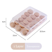 1/2/3 Layer Automatic Rolling Egg Storage Box Stackable Kitchen Refrigerator Crispy Egg Storage Box Drawer Style Super Great