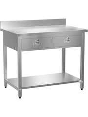 Heavy Duty Metal Prep & Work Table with Undershelf for Commercial Kitchen, Restaurant, Home, Hotel and Garage