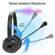 Bluetooth 5.0 Headset Wireless Truck Driver Headphones Hands-Free Call Headsets With Noise Cancelling Mic For Call Center Office