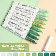Automatic Ink Control Acrylic Paint Markers, 9 pcs Brush Tip Acrylic Paint Pens set with 7 professional color series
